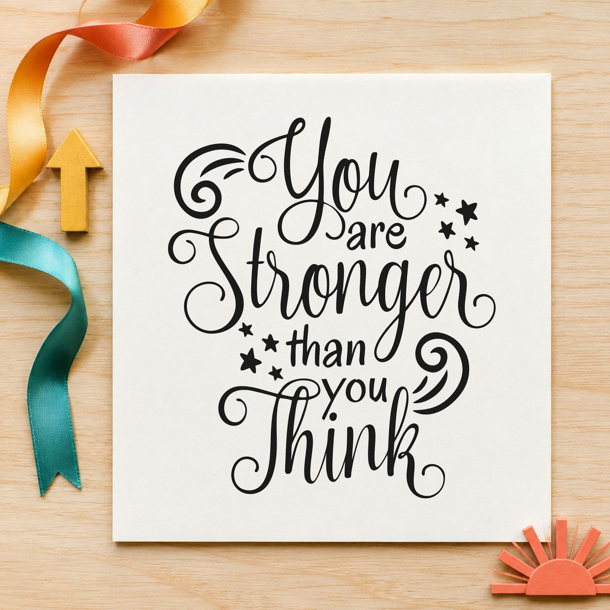 Stronger Than You Think Stamp – Slim Pre-Inked in use 9