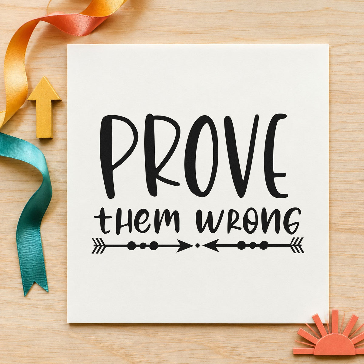 Prove Them Wrong Inward Arrows Rubber Stamp – Duo Hand in use 10