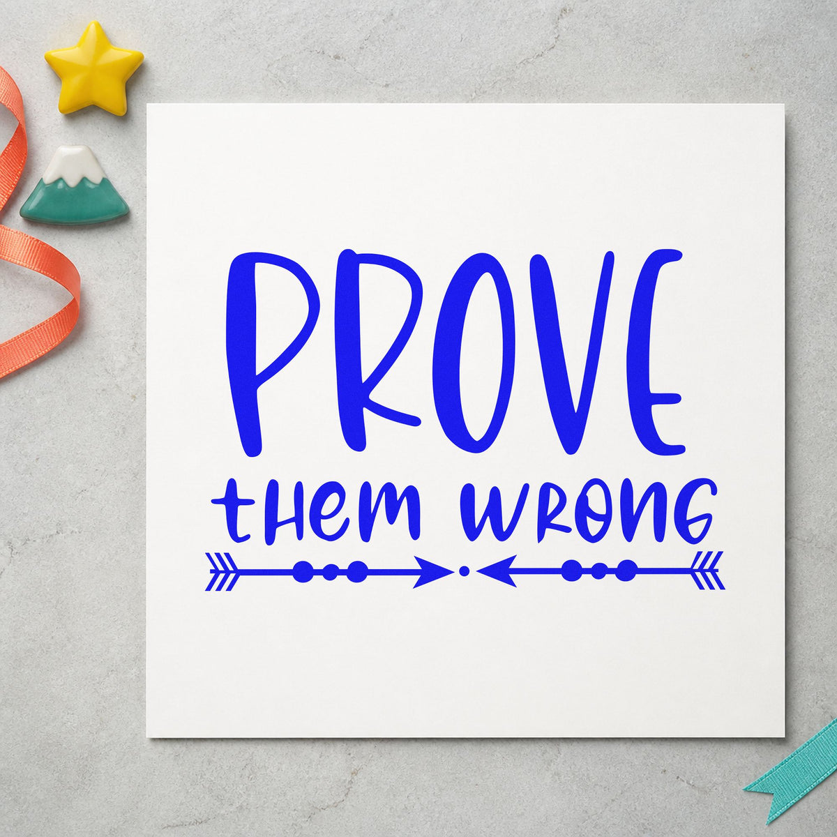 Prove Them Wrong Inward Arrows Rubber Stamp – Duo Hand in use 5