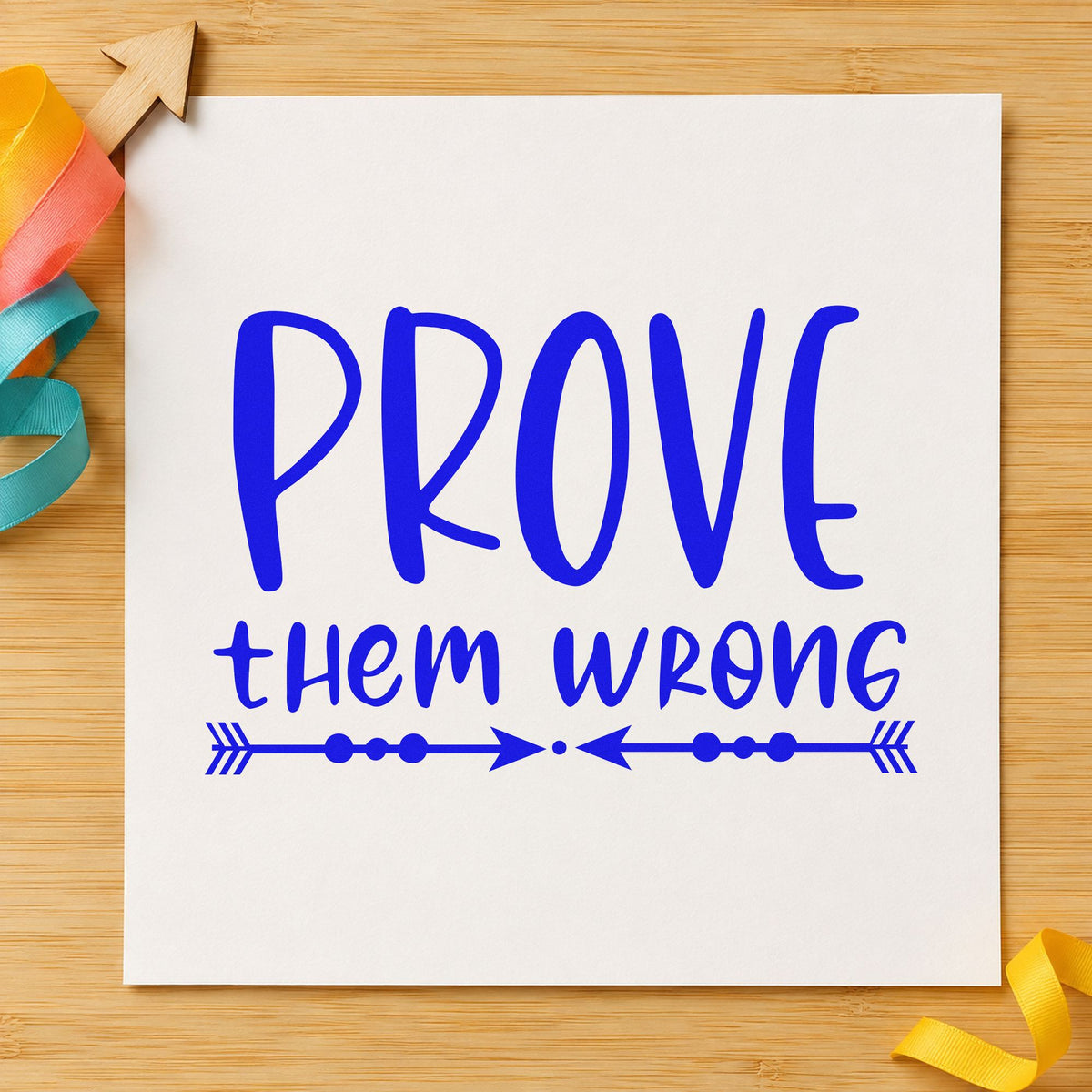 Prove Them Wrong Inward Arrows Rubber Stamp – Duo Hand in use 6