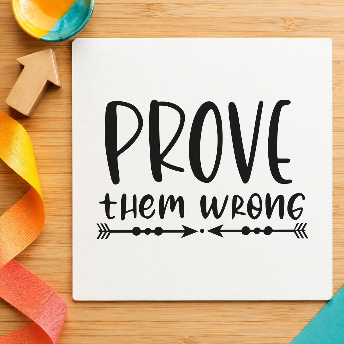 Prove Them Wrong Inward Arrows Rubber Stamp – Duo Hand in use 9