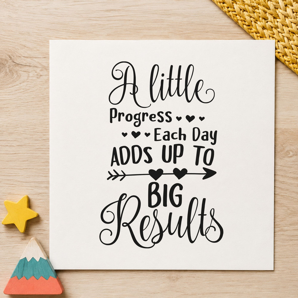 Little Progress Big Results Stamp – Self-Inking in use 10