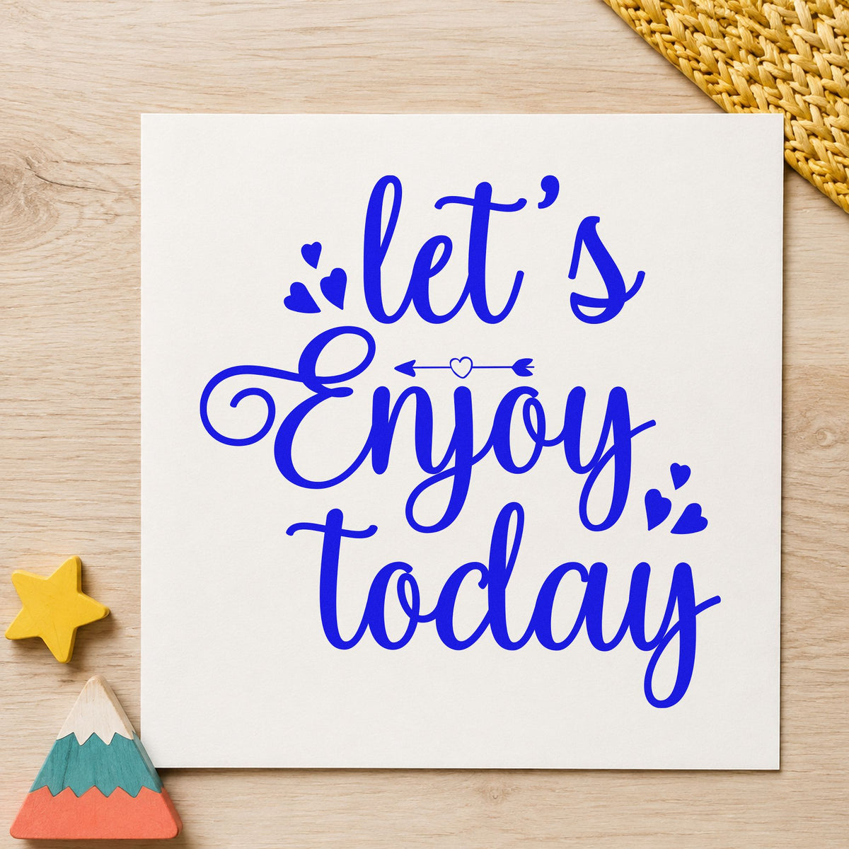 Self-Inking Let's Enjoy Today Hearts Stamp in use 5