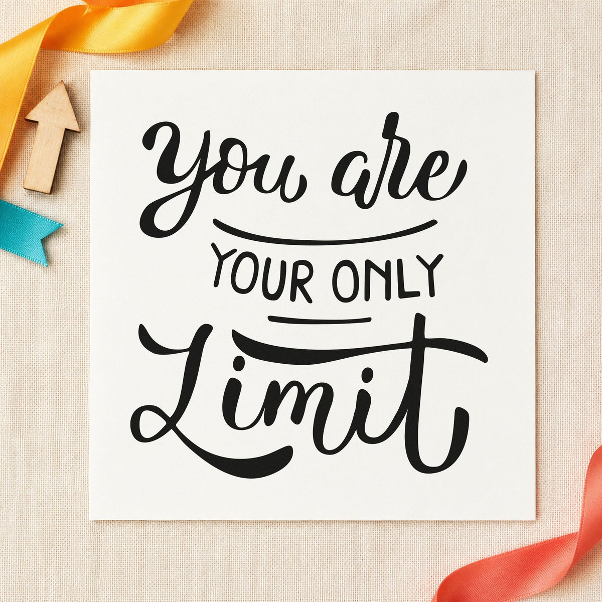 You Are Your Only Limit Lettering Pre-Inked Stamp – Slim in use 4