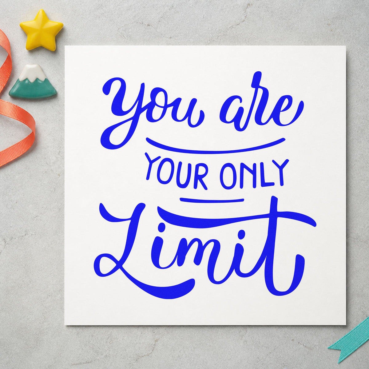 You Are Your Only Limit Lettering PSI Pre-Inked Stamp in use 5