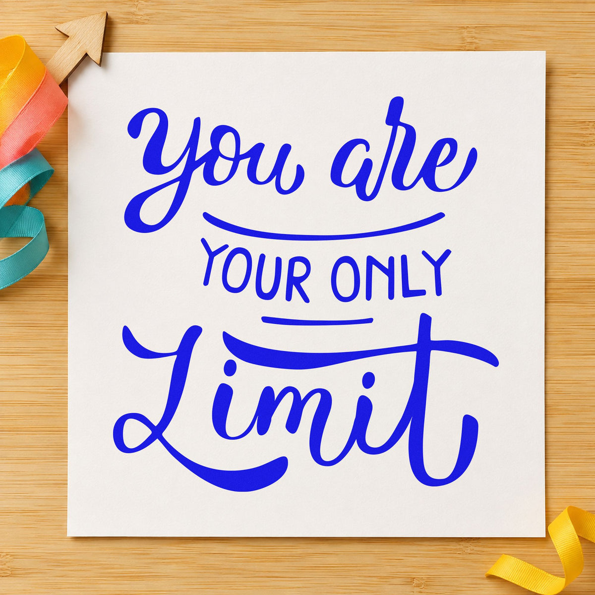 You Are Your Only Limit Lettering PSI Pre-Inked Stamp in use 6
