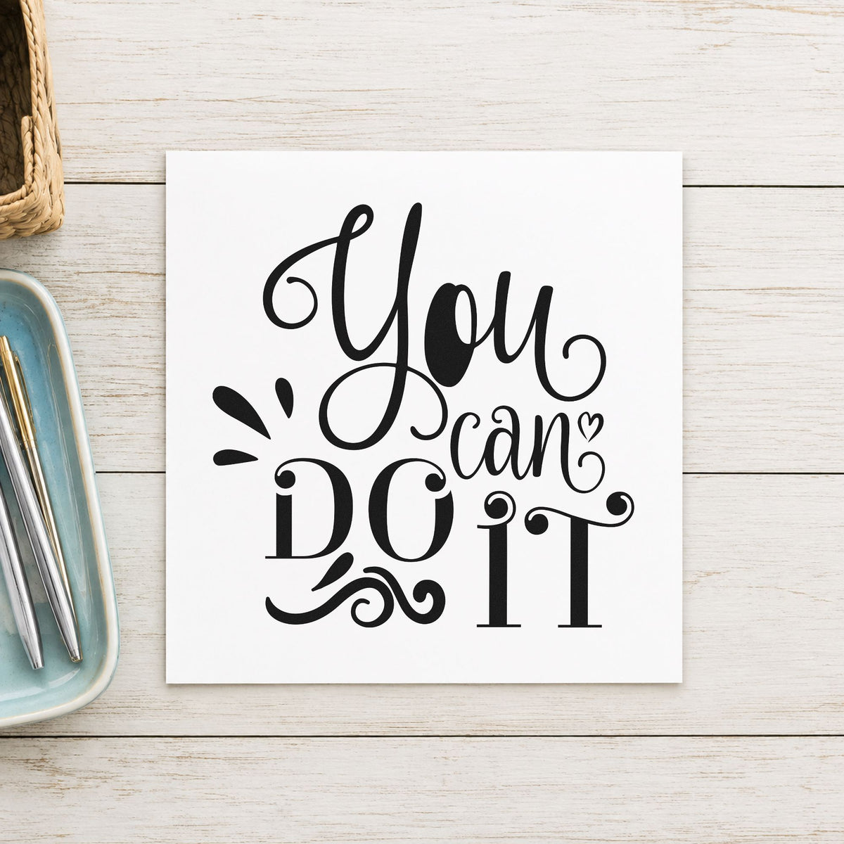 You Can Do It Flourishes With Hearts Stamp – Slim Pre-Inked in use 4