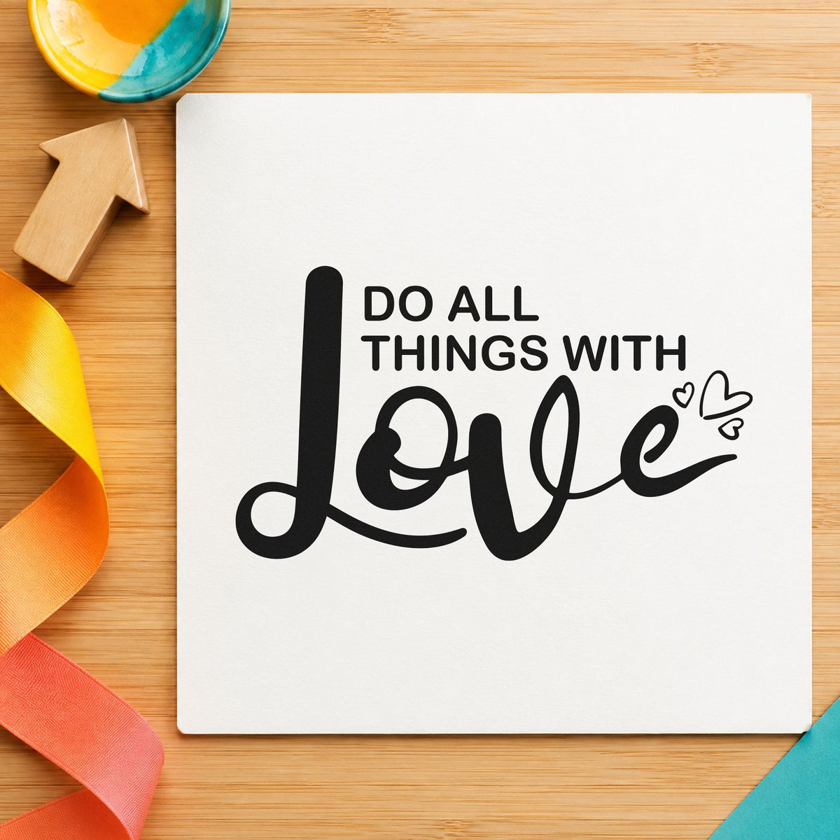 Do All Things With Love And Heart Accents Slim Pre-Inked Stamp in use 3