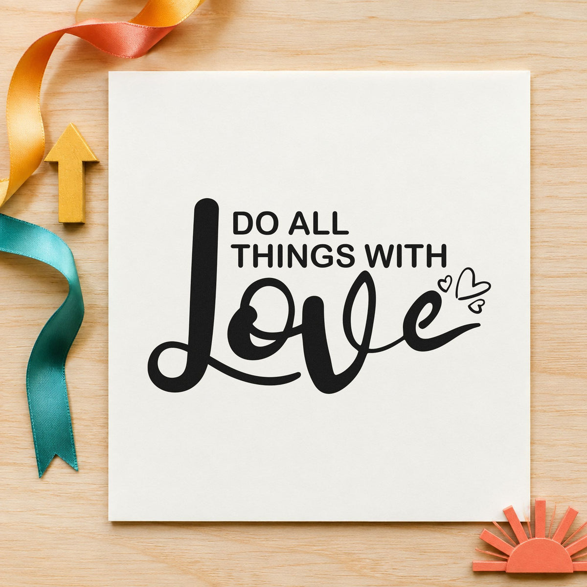 Do All Things With Love And Heart Accents Slim Pre-Inked Stamp in use 4