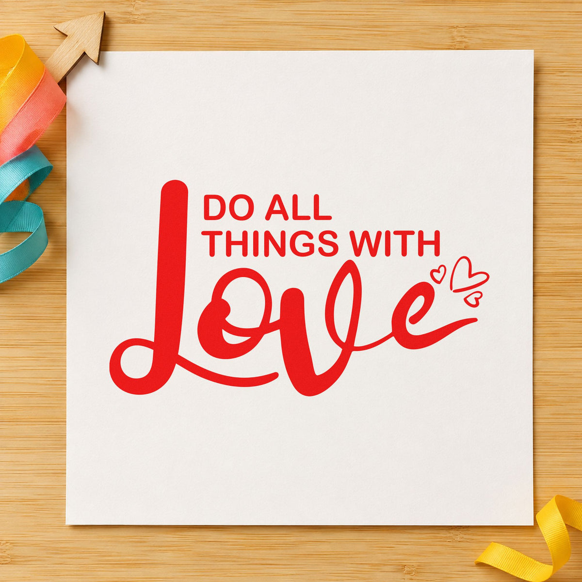 Do All Things With Love And Heart Accents Stamp – Self-Inking in use 8