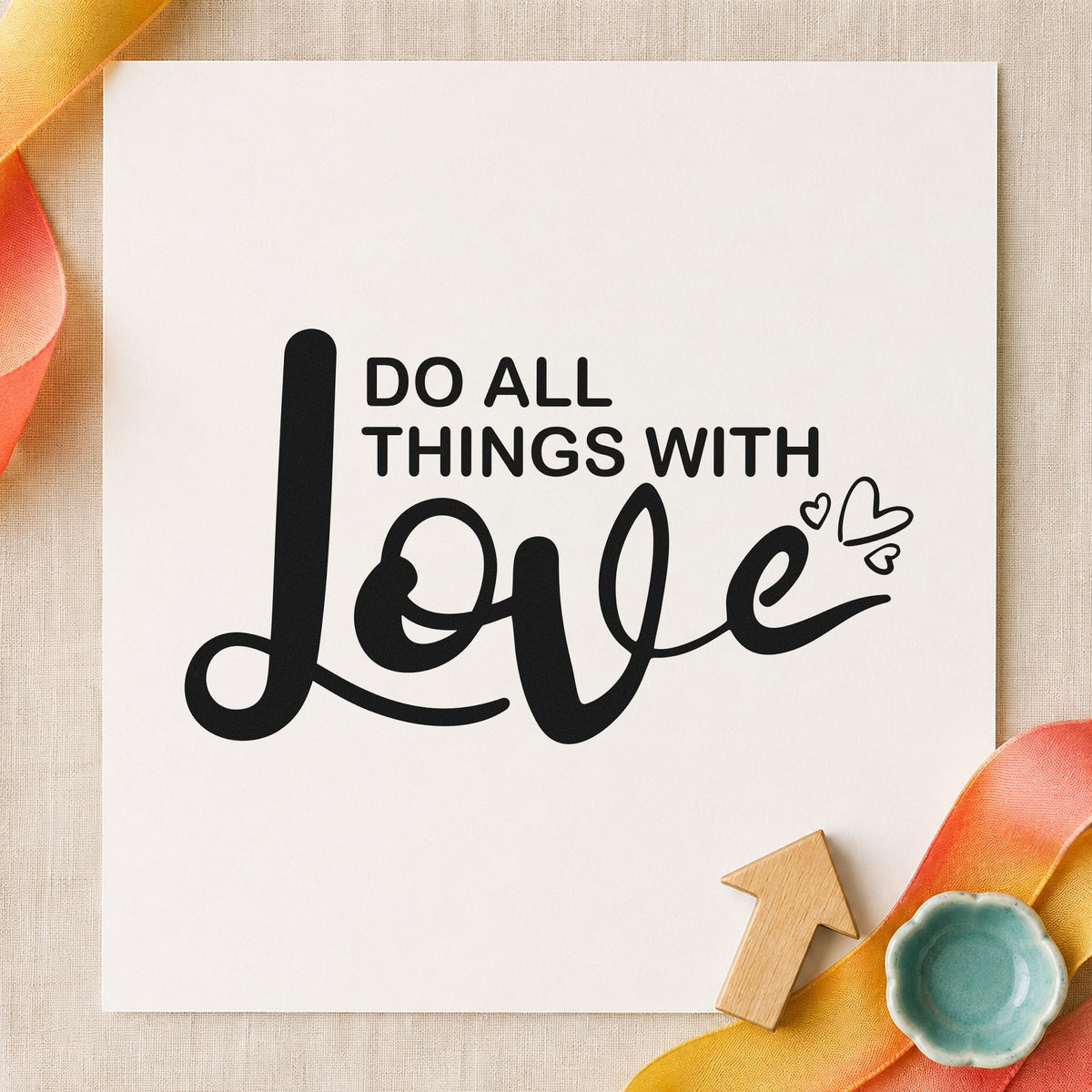 Do All Things With Love And Heart Accents Slim Pre-Inked Stamp in use 9