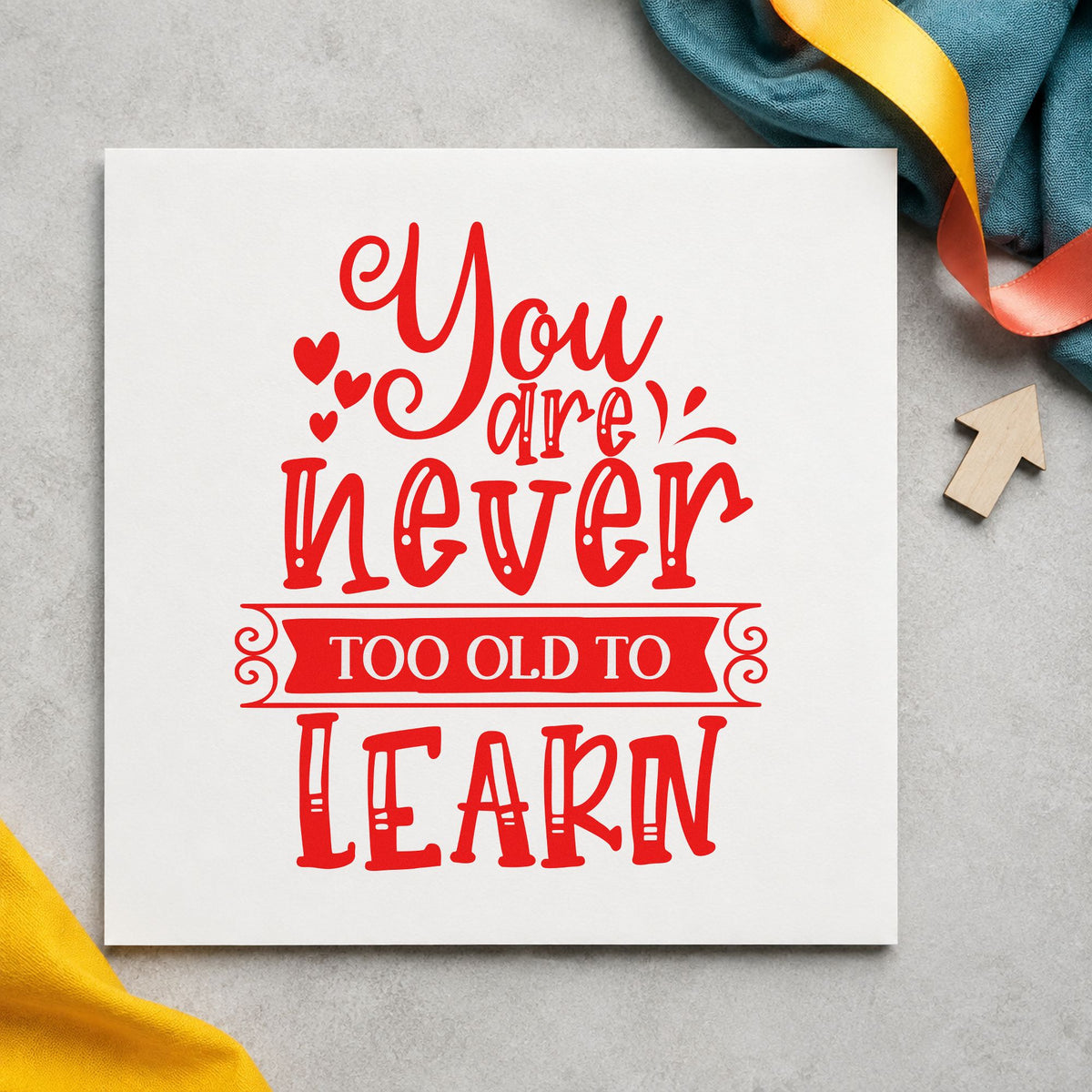 Never Too Old To Learn Duo Hand Stamp in use 7