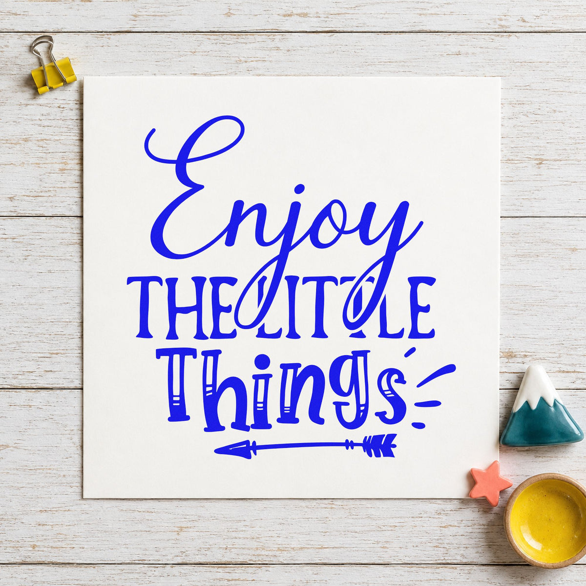 Duo Hand Enjoy The Little Things Arrow Rubber Stamp in use 5