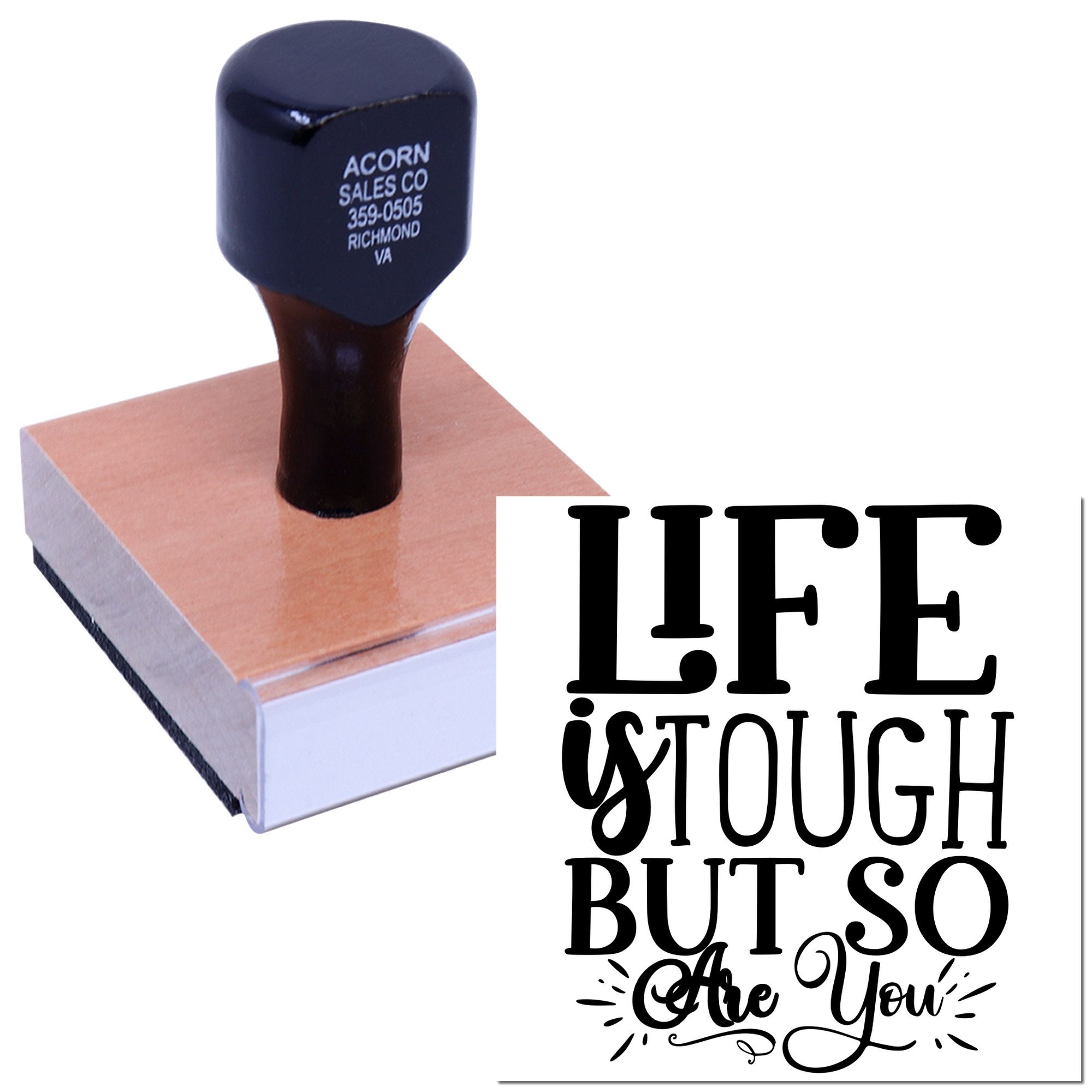 Custom rubber stamp with Life is too short but so are you quote design for crafts, cards, and personalized stamping.