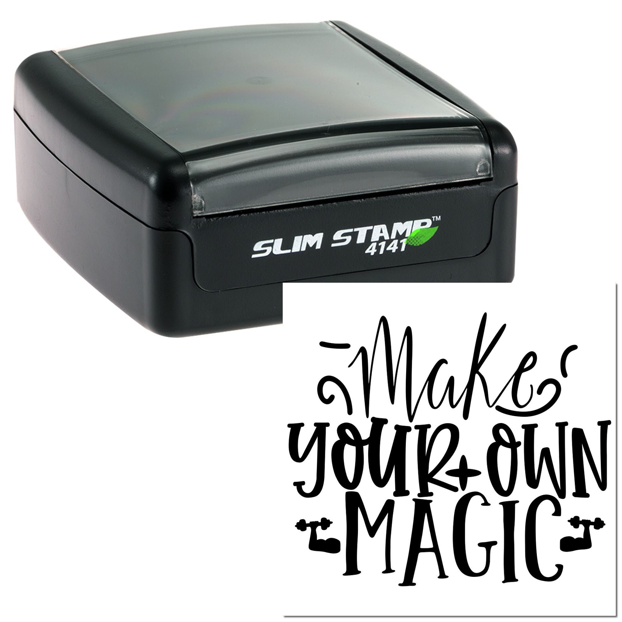 Slim Stamp 4141 self-inking rubber stamp with custom Make Your Own Magic design for personalized stamping.