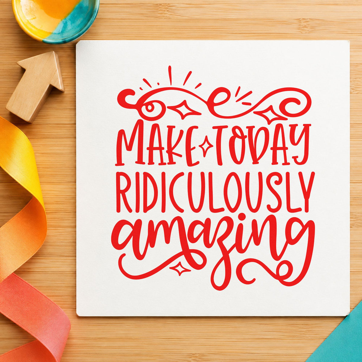 Make Today Ridiculously Amazing Self-Inking Stamp in use 7