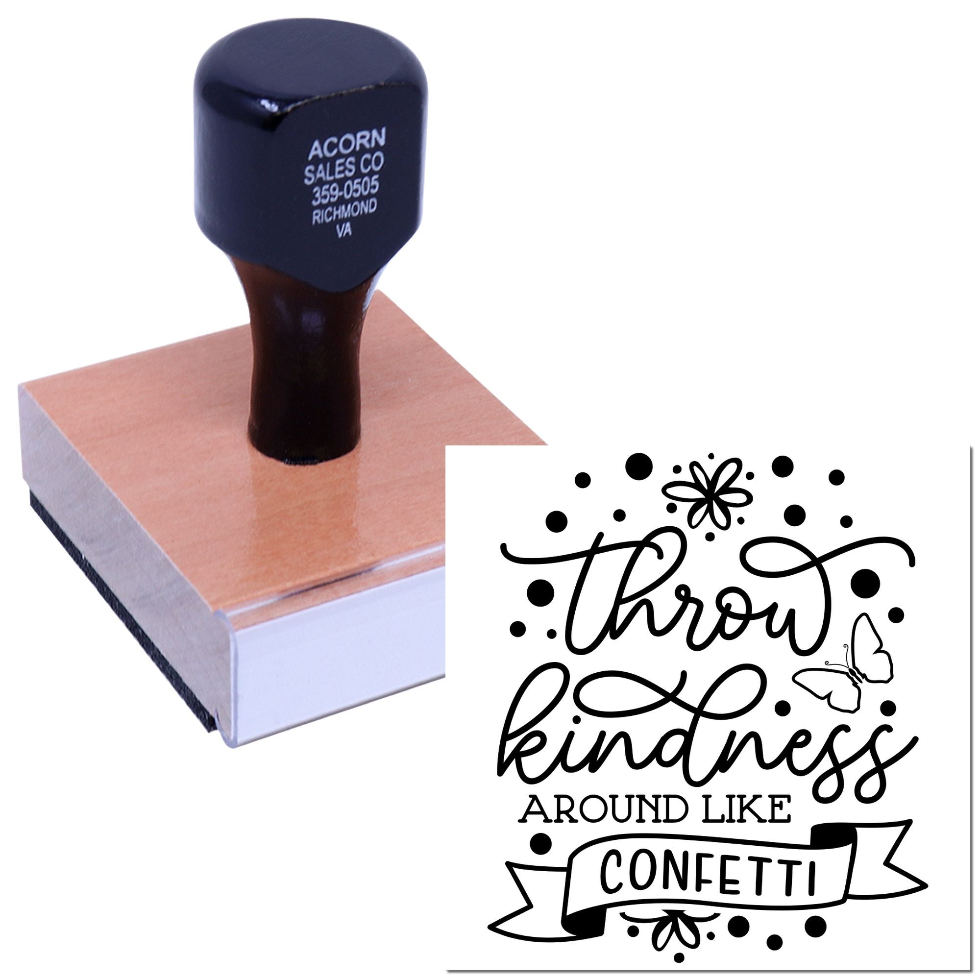Custom rubber stamp with kindness quote Throw kindness around like confetti for cards, crafts, and gift tags.