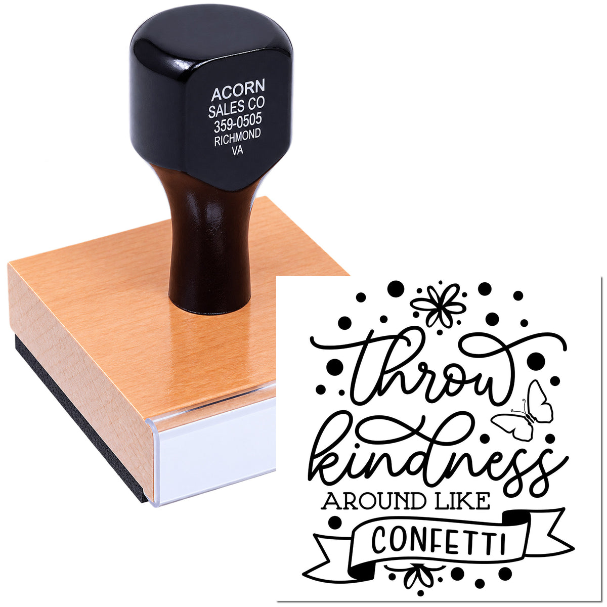 Custom rubber stamp with kindness quote Throw kindness around like confetti for cards, crafts, and gift tags.