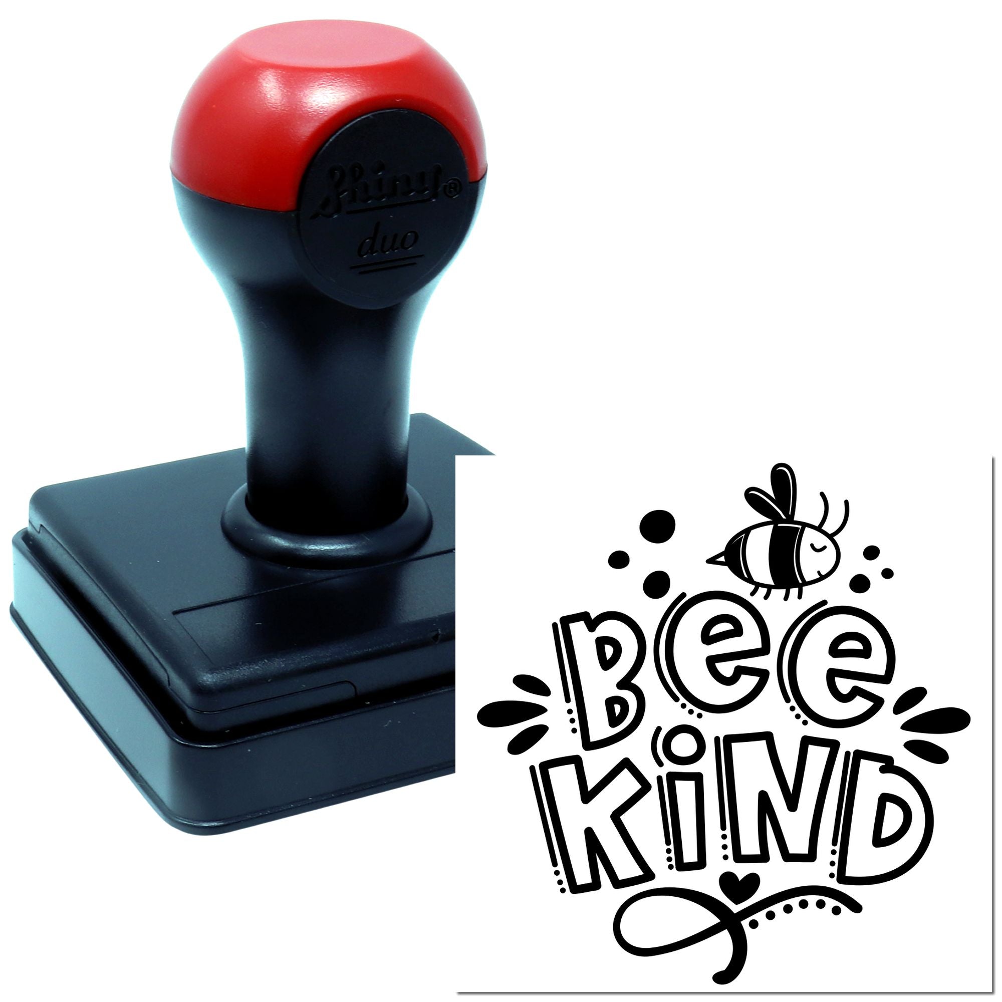 Bee Kind self-inking rubber stamp with bee design, ideal for positive handmade labels and classroom craft impressions.