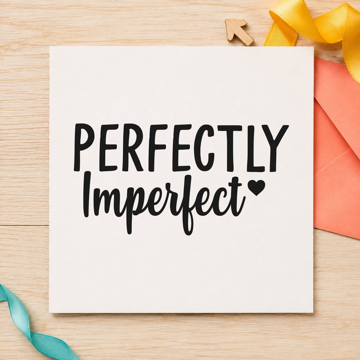 Perfectly Imperfect Small Heart rubber stamp printed in black ink, ready for small heart cards and similar paper crafts.