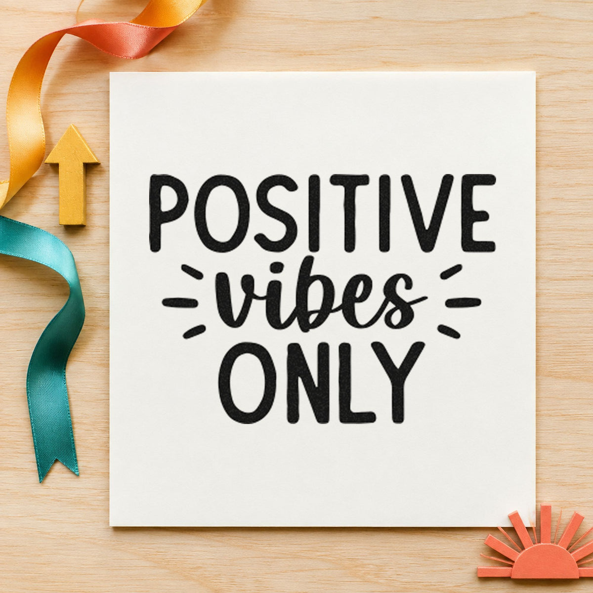 Positive Vibes Only Rays Lettering Stamp – Self-Inking in use 9