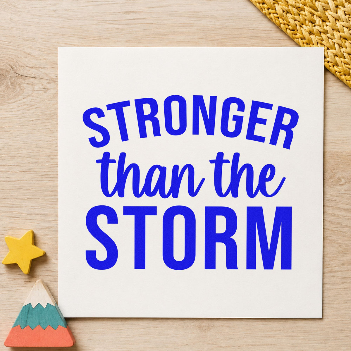 Stronger Than The Storm Arch Rubber Stamp – Wood Handle in use 6