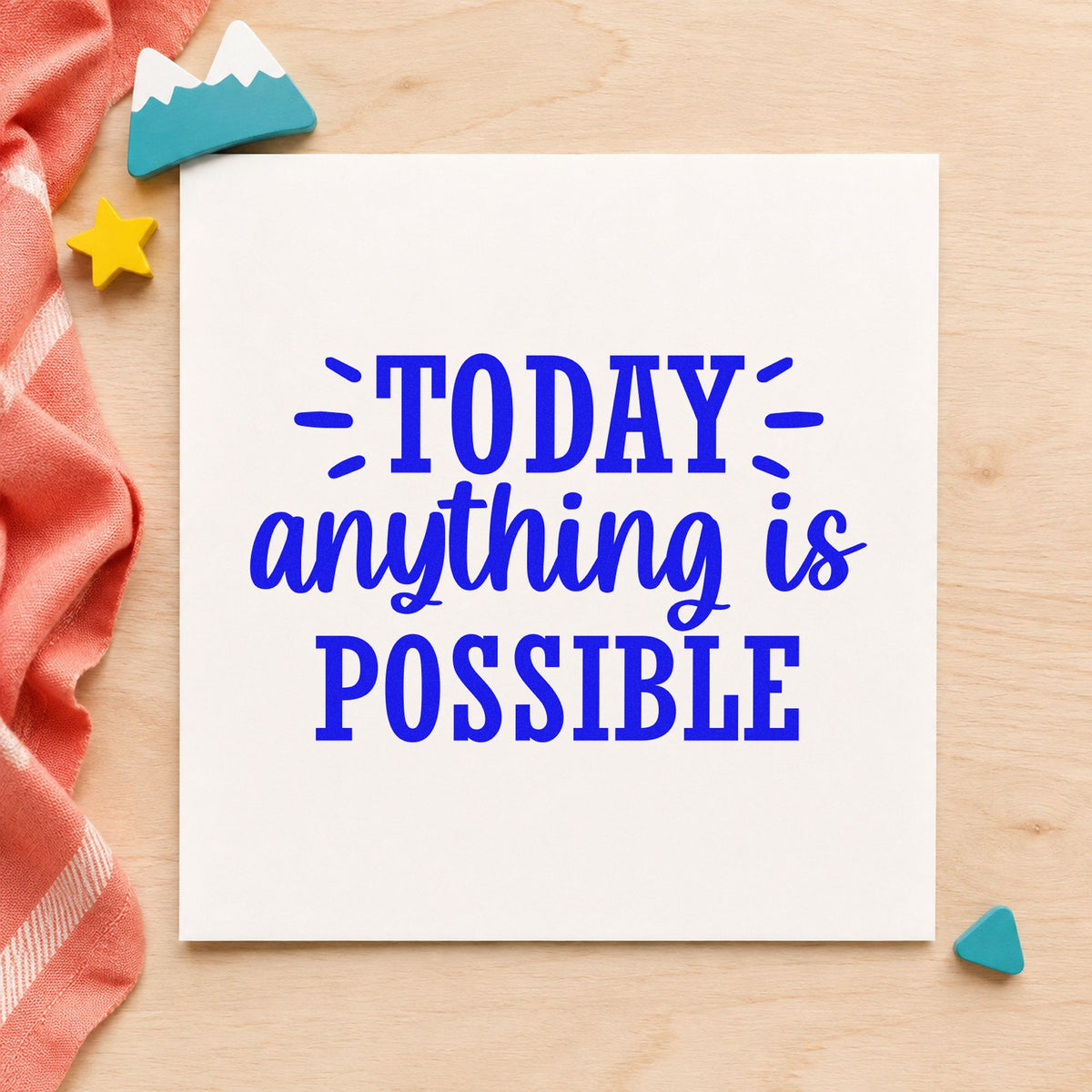 Today Anything Is Possible Rubber Stamp – Duo Hand in use 6