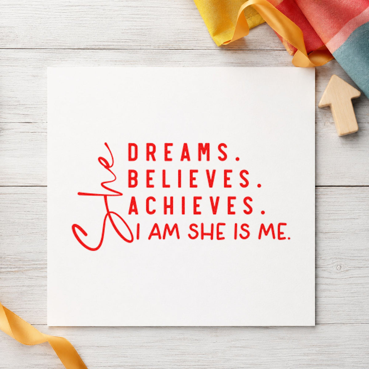 She Dreams Believes Achieves Stamp – Self-Inking in use 7