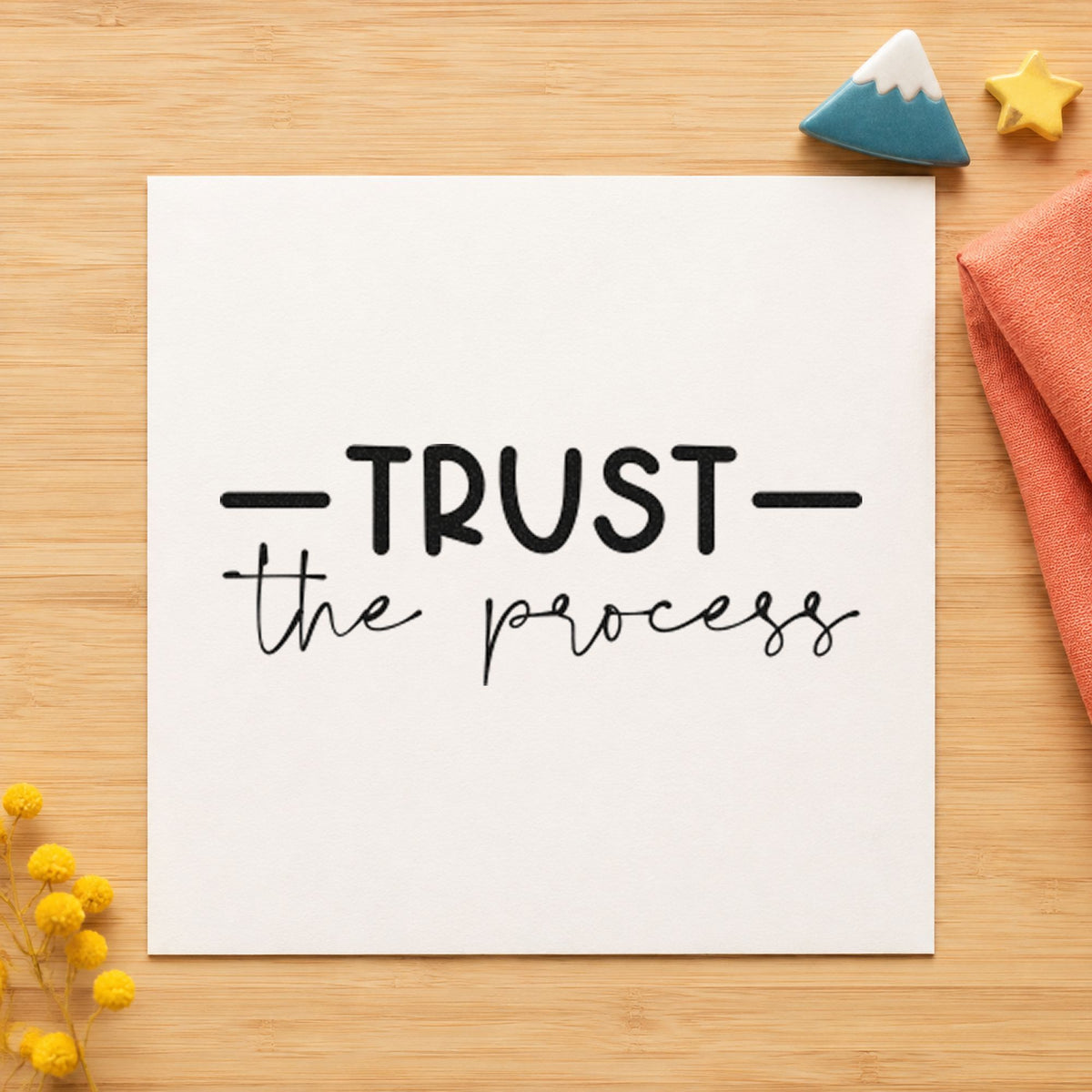 Trust The Process Script Slim Pre-Inked Stamp in use 4