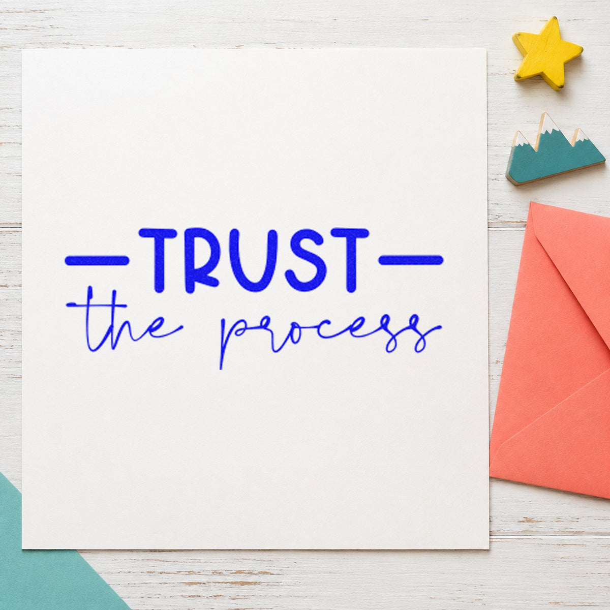 Trust The Process Script Slim Pre-Inked Stamp in use 6