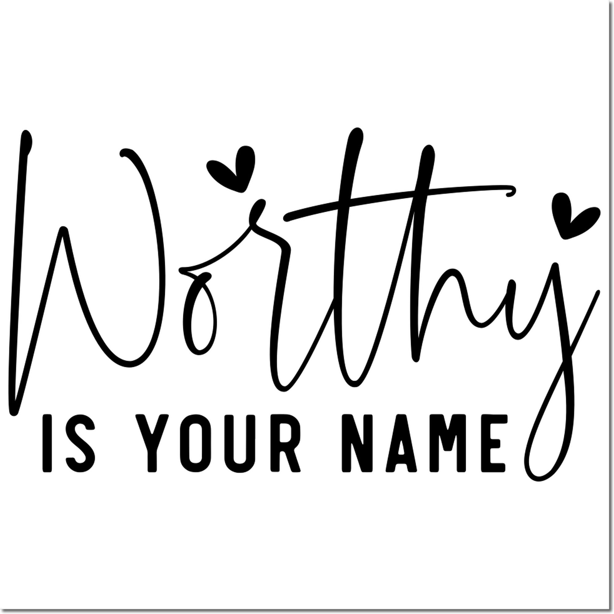 Custom rubber stamp design reading Nothing Is Your Name with hearts, ideal for personalized stationery and craft projects.