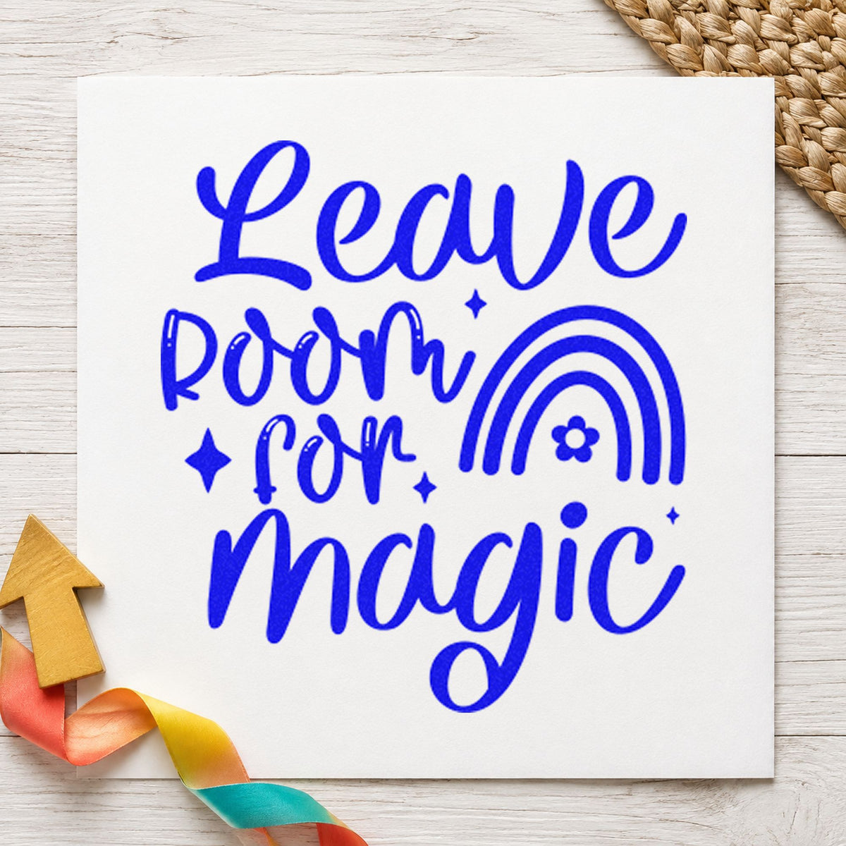Duo Hand Leave Room For Magic Rainbow Rubber Stamp in use 5
