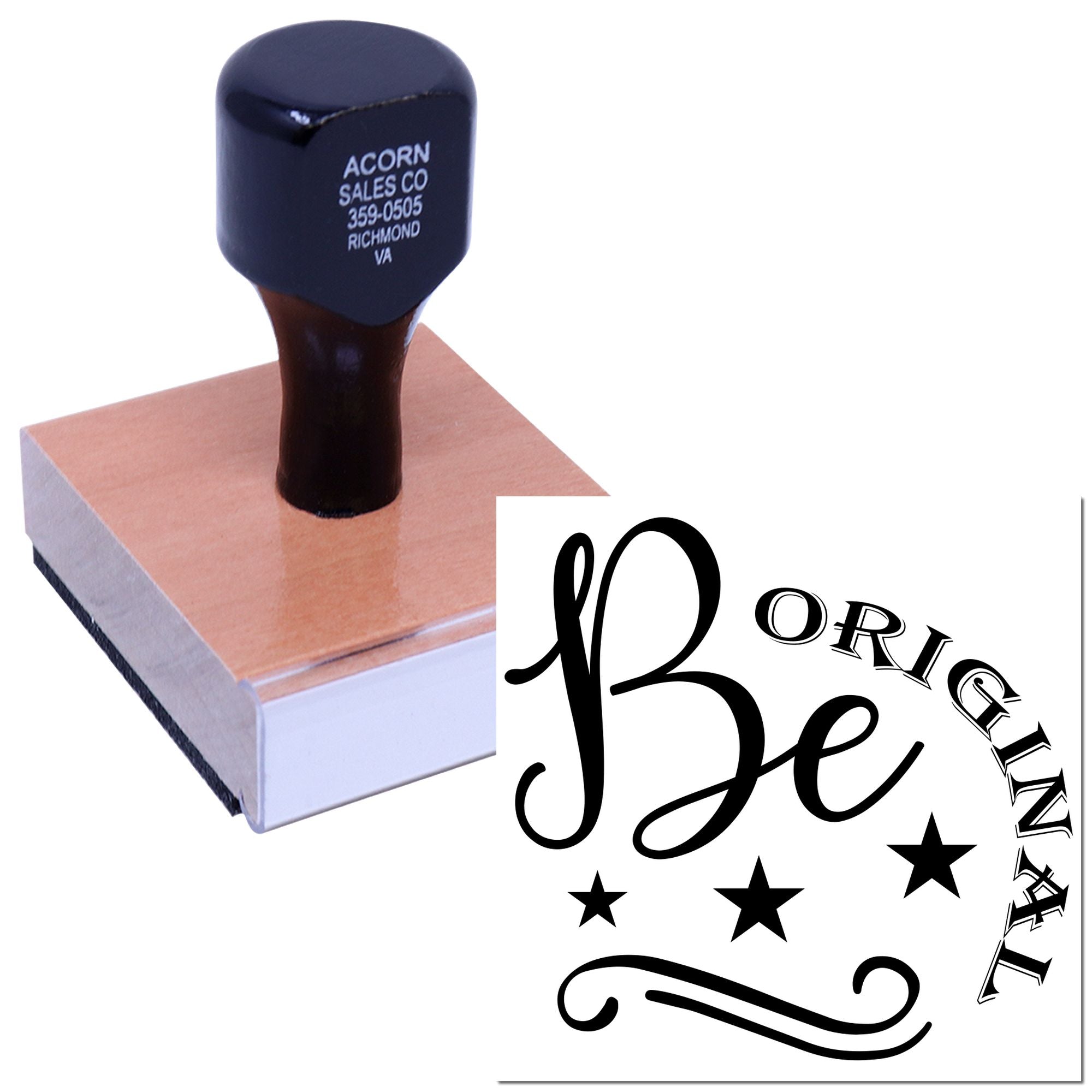 Custom rubber stamp featuring a decorative monogram design for personalized stationery, branding, and craft projects.