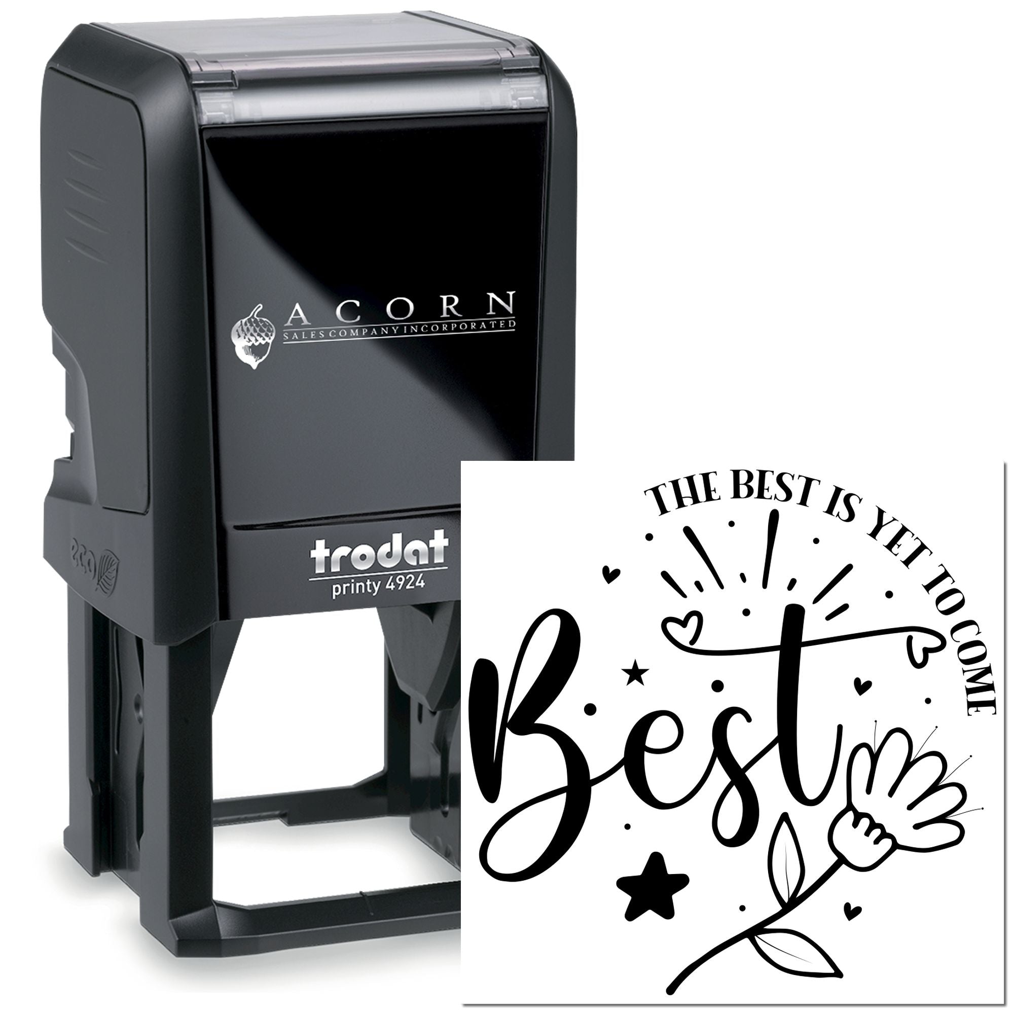 Trodat Printy 4924 custom self-inking rubber stamp with Best Mom design for personalized gifts and crafting.