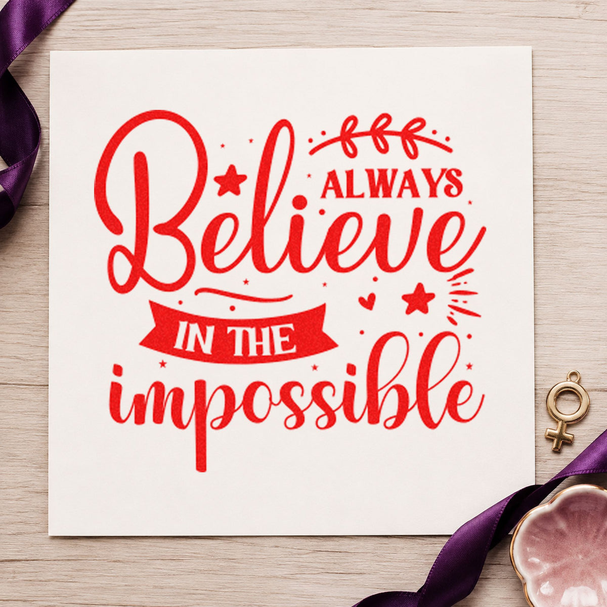 Always Believe In Impossible Rubber Stamp – Wood Handle in use 7