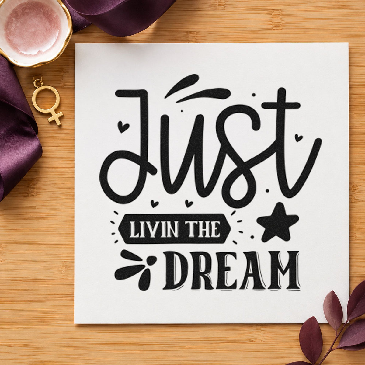 Just Livin The Dream With Stars Hand Stamp – Duo in use 10