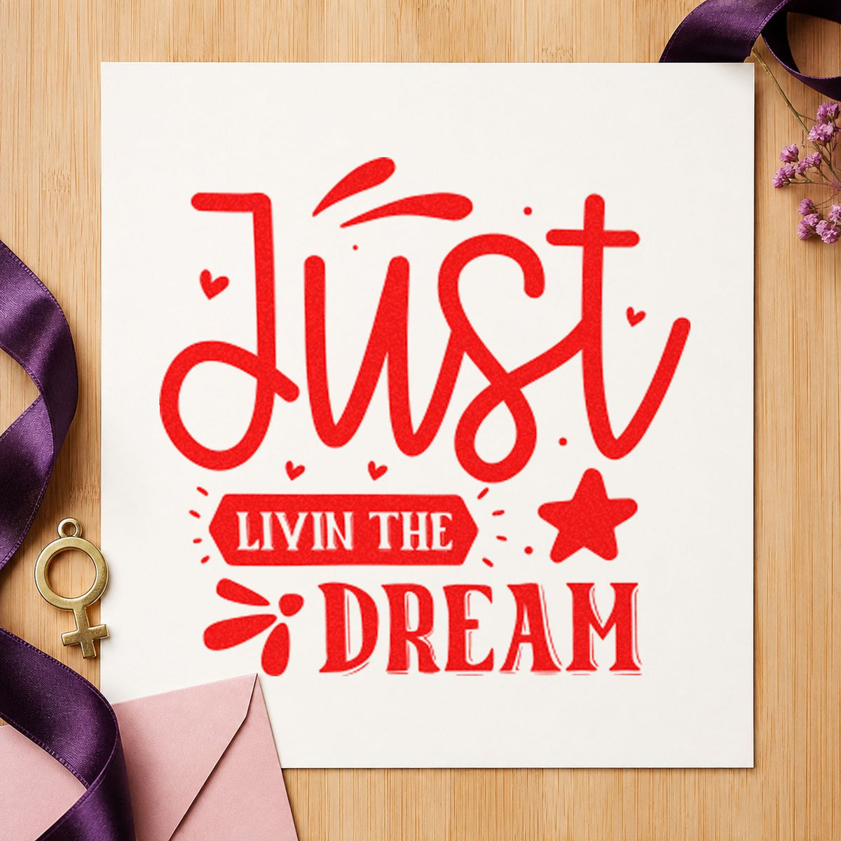 Just Livin The Dream With Stars Hand Stamp – Duo in use 8