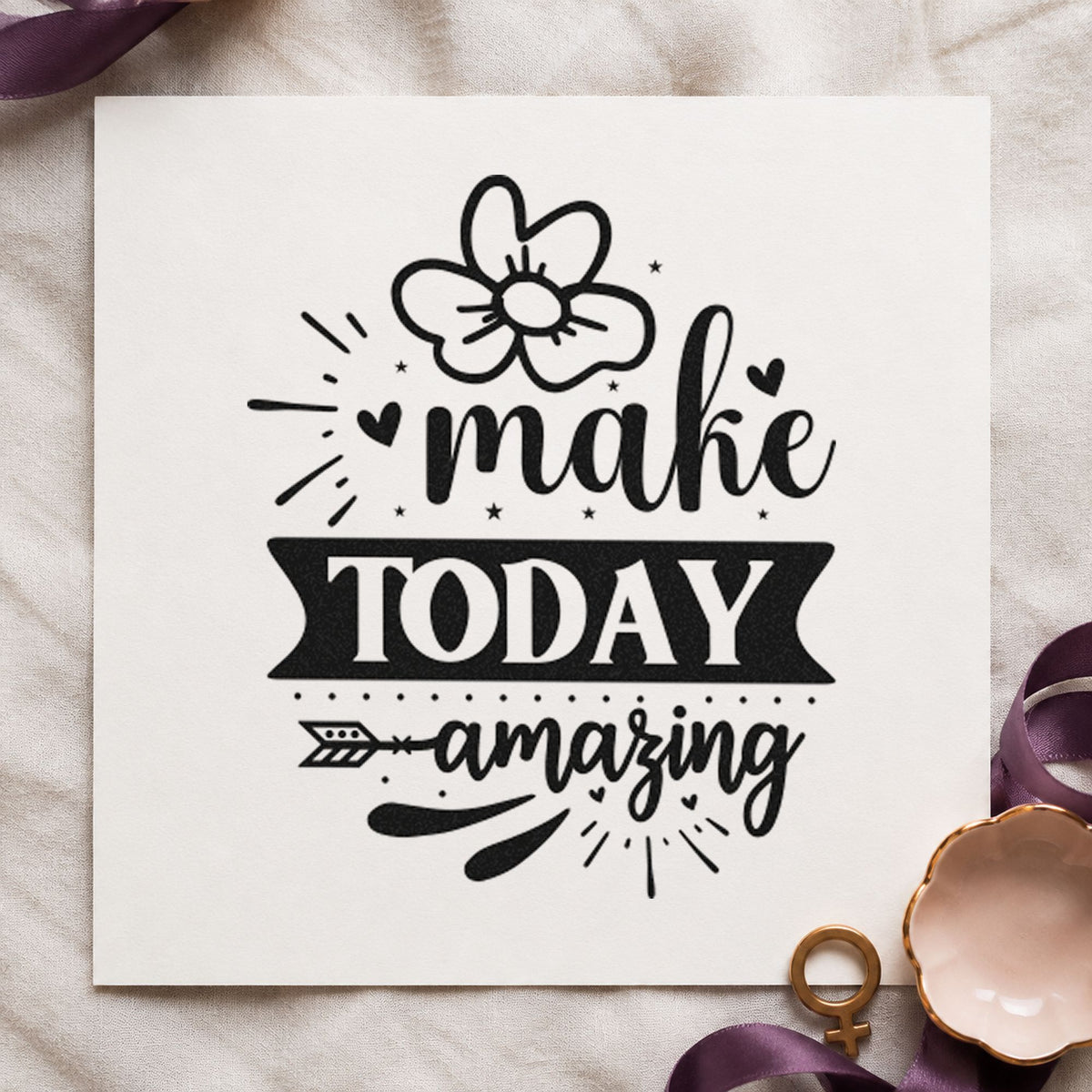 Make Today Amazing Flower Slim Pre-Inked Stamp in use 4
