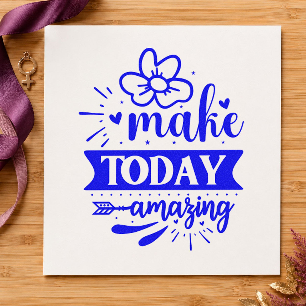 Make Today Amazing Flower Slim Pre-Inked Stamp in use 6