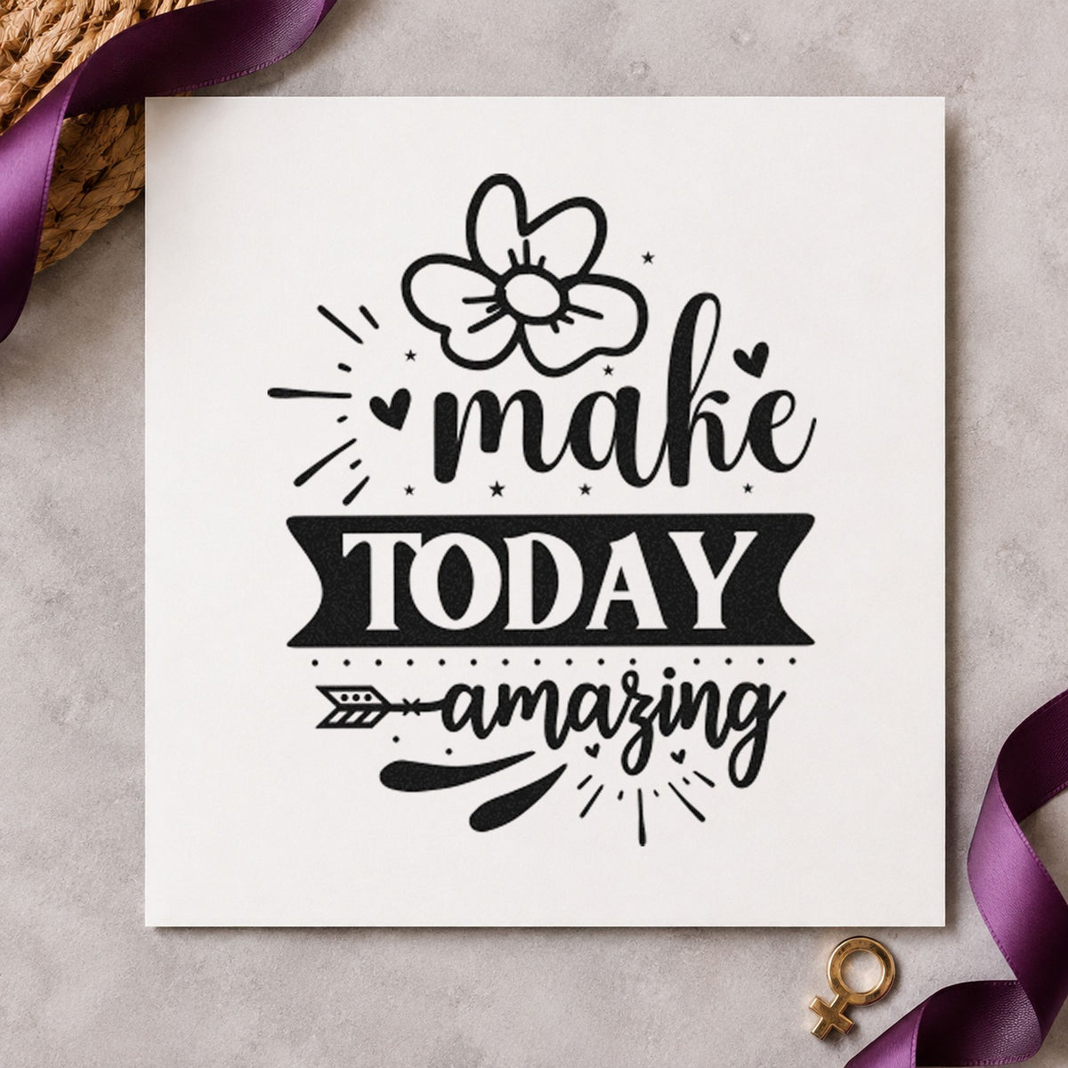 Make Today Amazing Flower Slim Pre-Inked Stamp in use 9