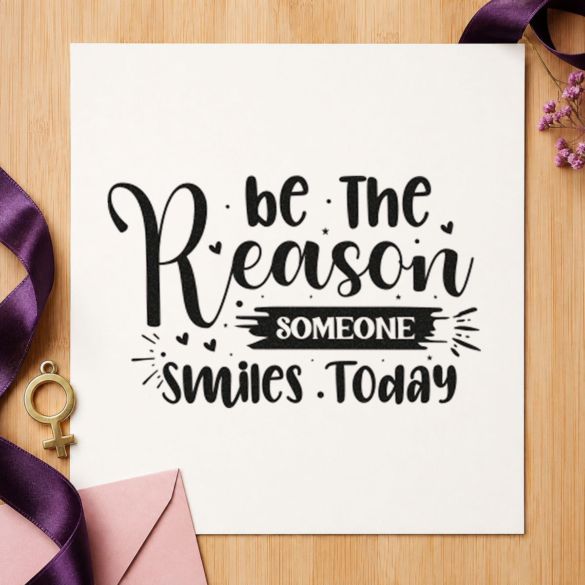 Reason Someone Smiles Today Brush Rubber Stamp – Duo Hand in use 10