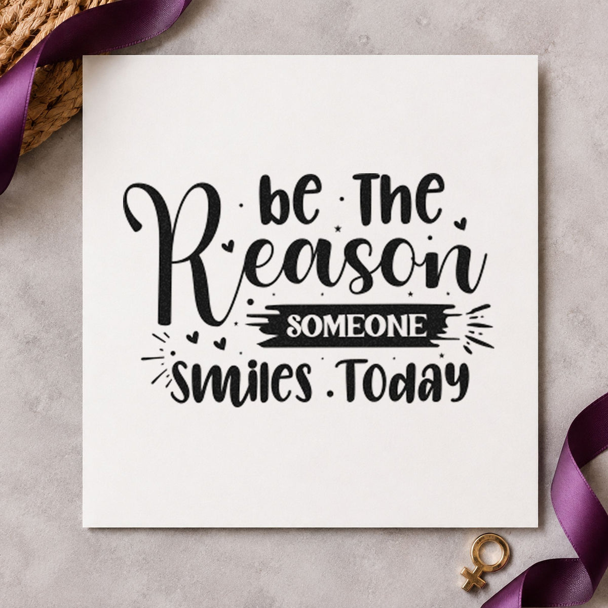 Reason Someone Smiles Today Brush Rubber Stamp – Duo Hand in use 3