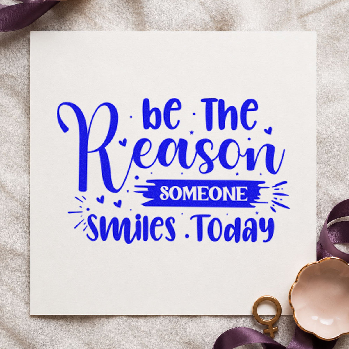 Reason Someone Smiles Today Brush Rubber Stamp – Duo Hand in use 6