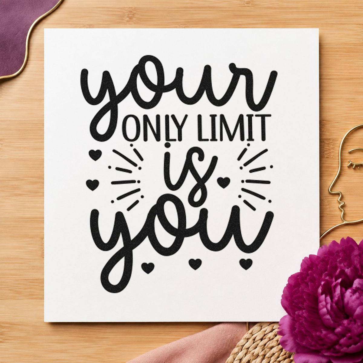 Your Only Limit Is You Rays PSI Pre-Inked Stamp in use 3