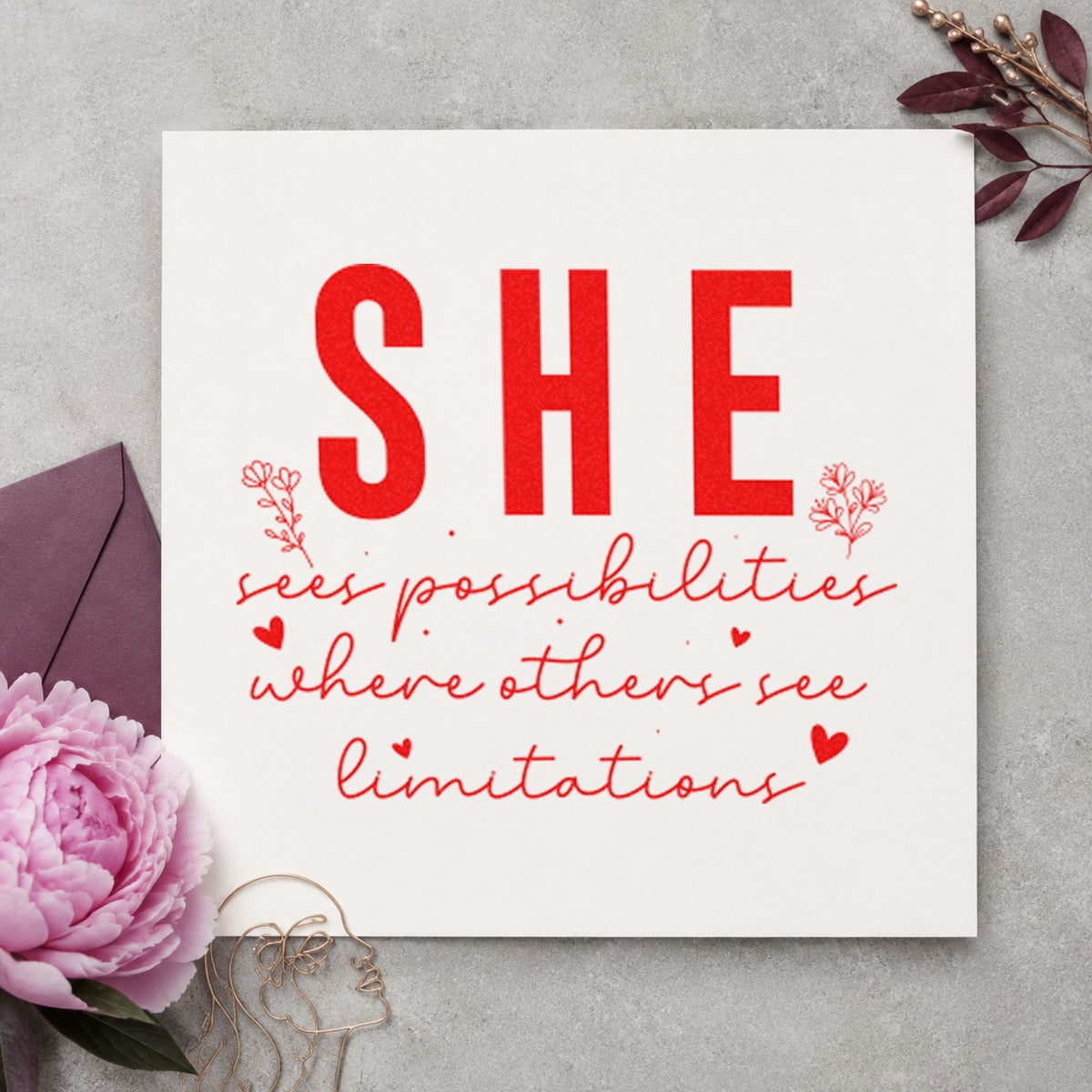 She Sees Possibilities Limitations Stamp – Self-Inking in use 7