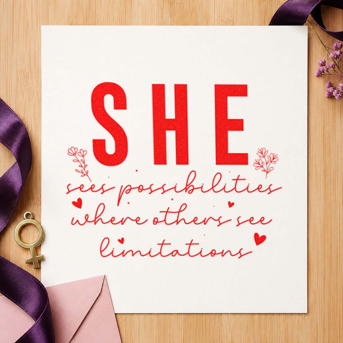 She Sees Possibilities Limitations Stamp – Self-Inking in use 8