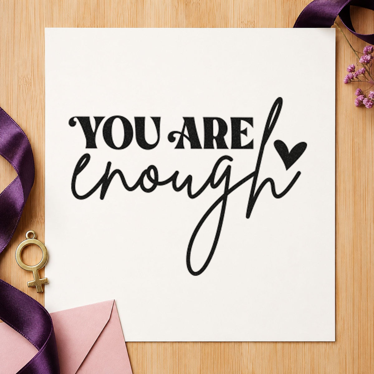 You Are Enough Heart Stamp – PSI Pre-Inked in use 10