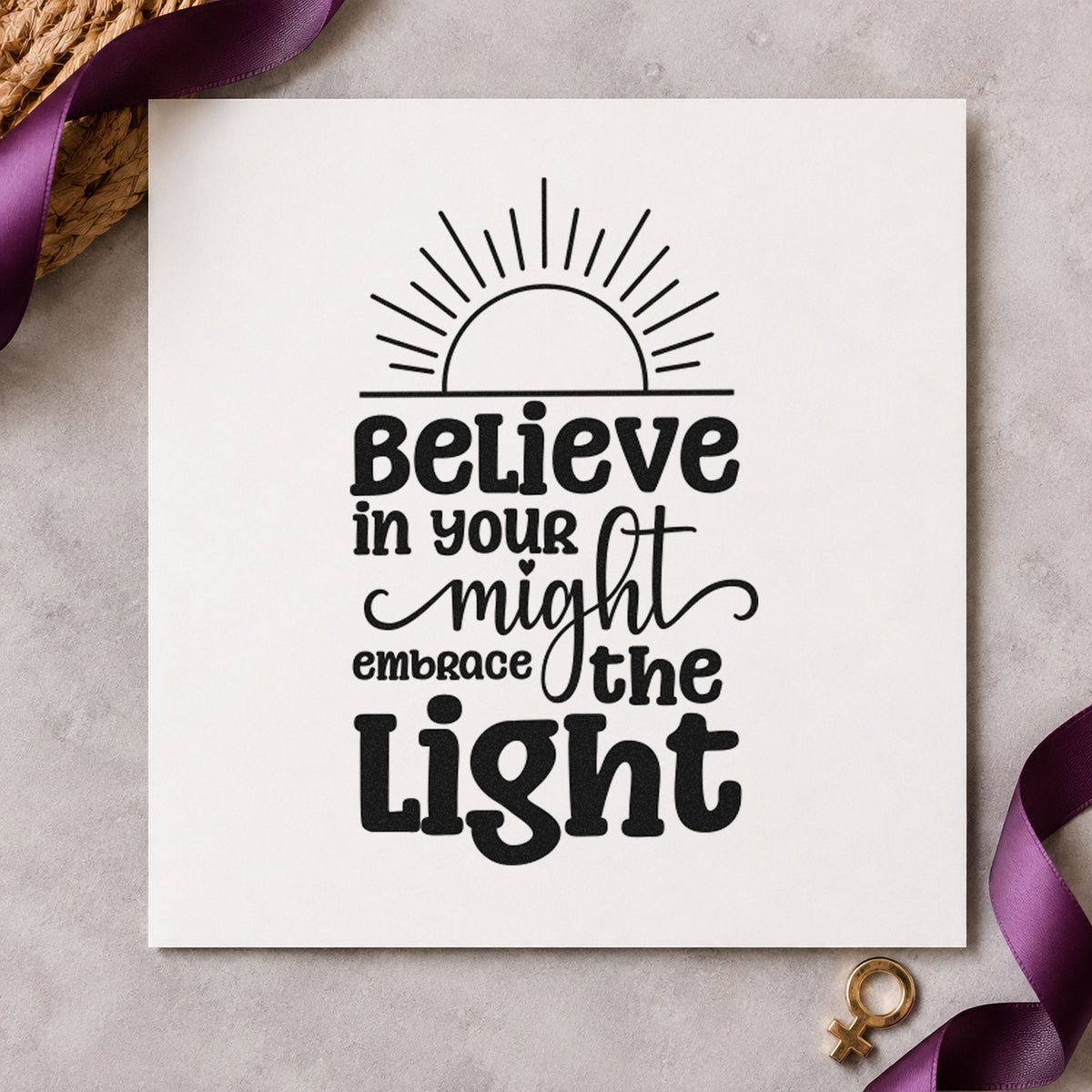 Believe In Your Might Sunrise Stamp – Self-Inking in use 9