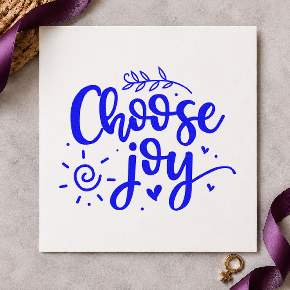 Choose Joy Leafy Script Wood Handle Stamp in use 5