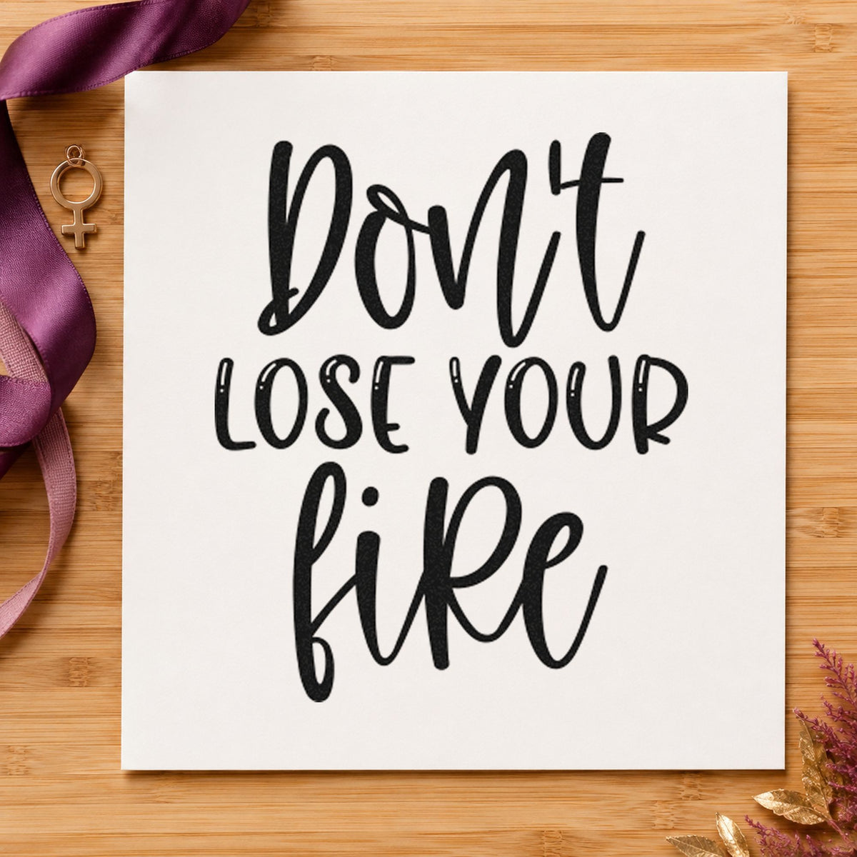 Do Not Lose Fire rubber stamp printed in black ink, ready for cook timing sheet and similar paper crafts.
